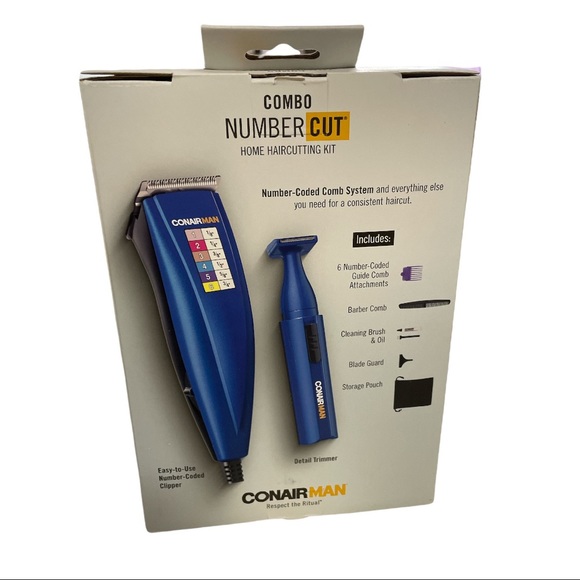 Combo Number Cut Home Haircutting Kit Conair Man New Multiple Comb Guides - Picture 2 of 6